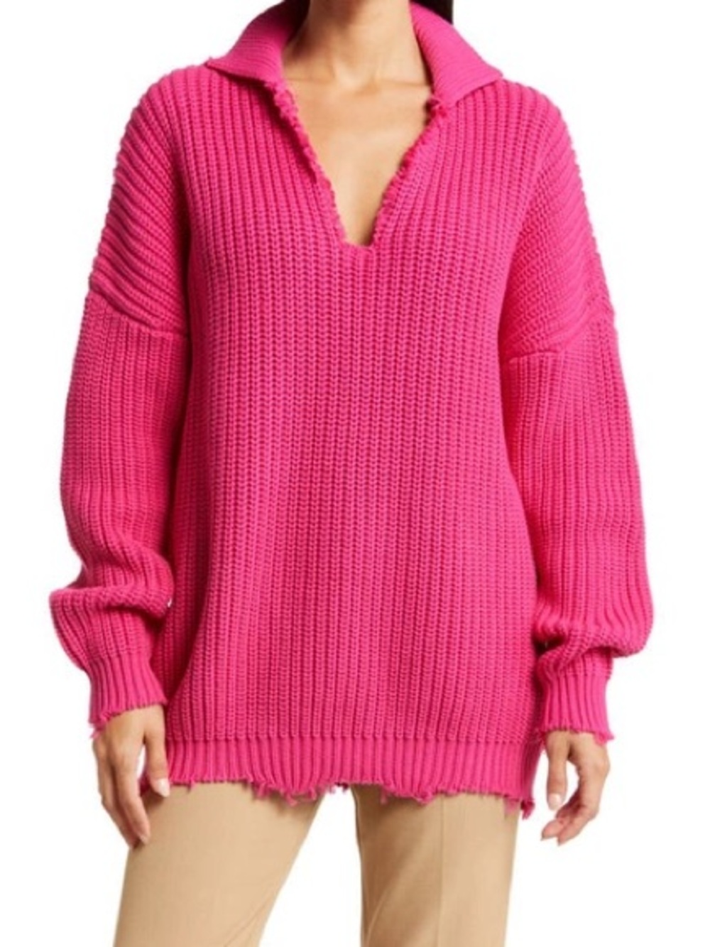 SIMON MILLER | Kree Cotton Sweater In Funky Fuchsia | M